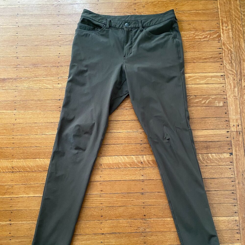 lululemon ABC Slim-Fit 5 Pocket Pant 37"L Warpstreme - forest green 33 waist